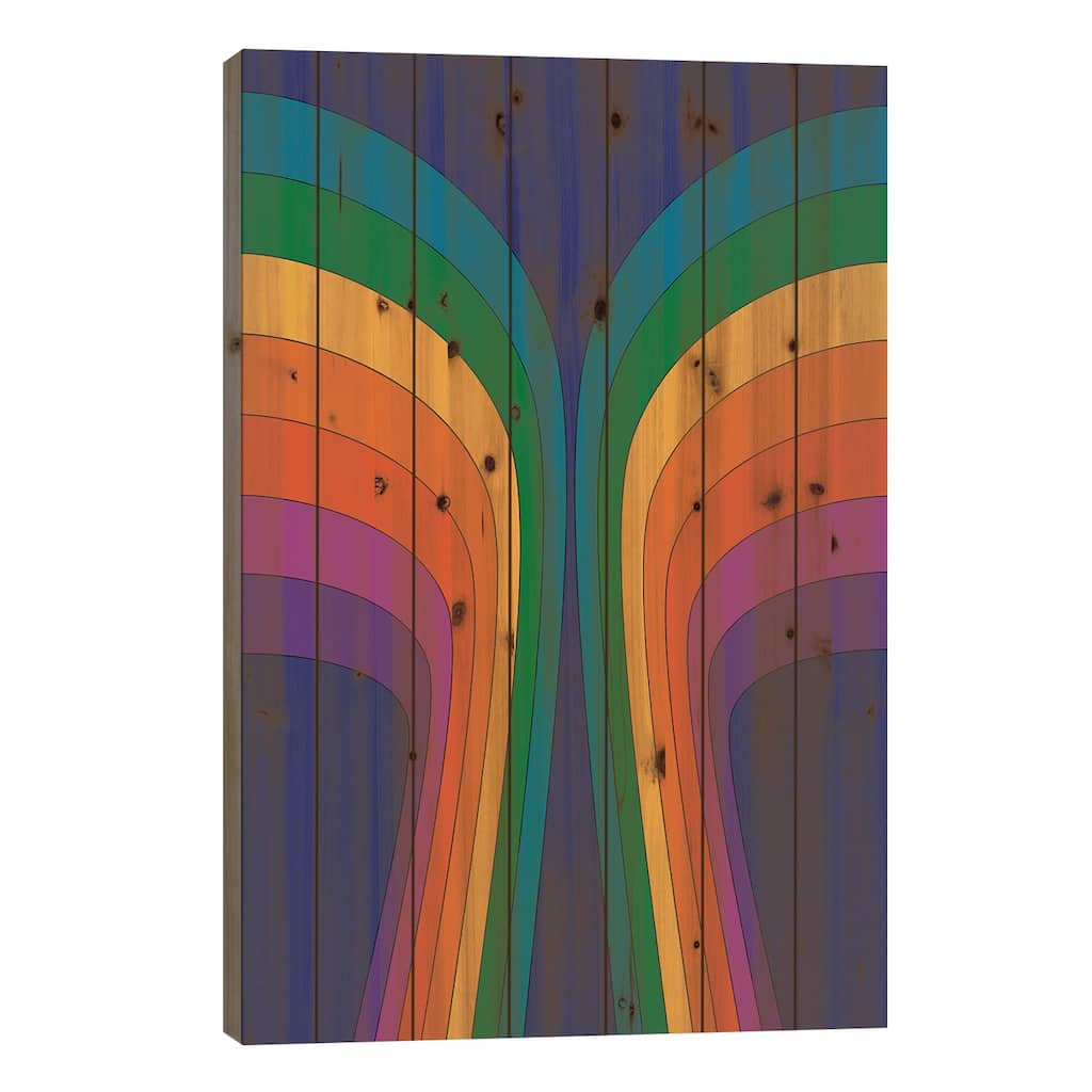 Rainbow Wing Print On Wood by Circa 78 Designs - Multi-Color