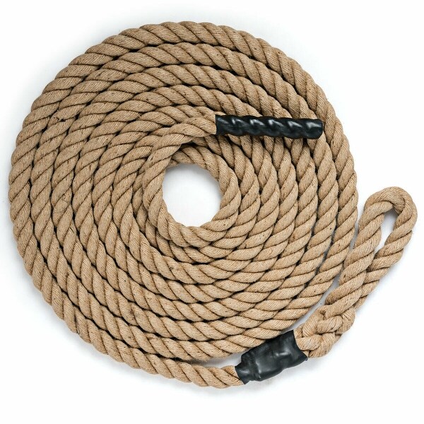 1.5 inch Gym Fitness Training Grips Strength Climbing Rope-25 ft - Brown. Opens flyout.