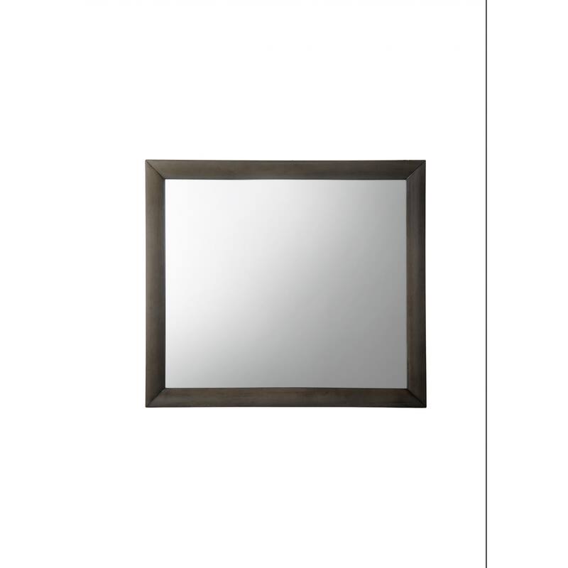 Wooden Rectangular Mirror - 39" W x 1" D x 35" H - Gray Oak