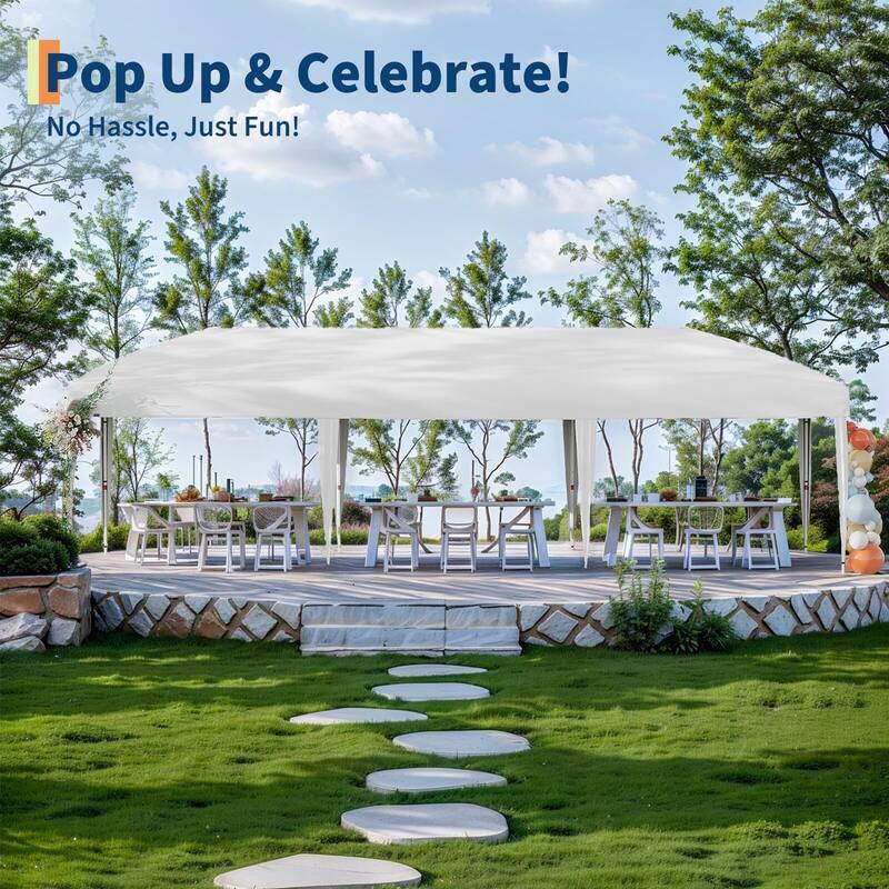 10x30 Pop Up Canopy, 3 Adjustable Height - 10*30Ft