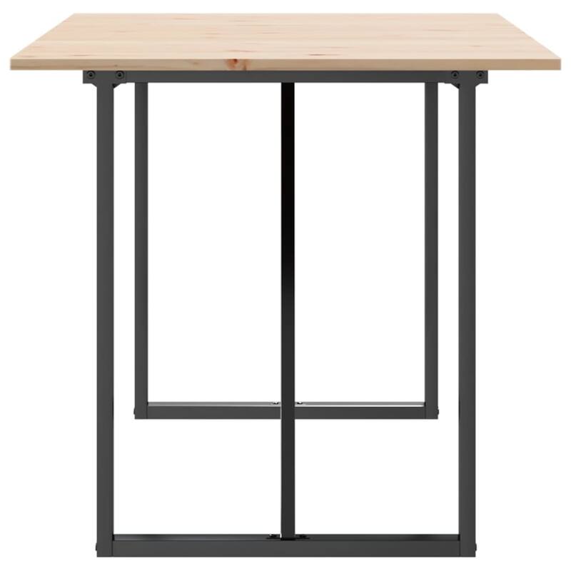 vidaXL Dining Table O-Frame Side Accent Coffee Table Solid Wood Pine and Steel