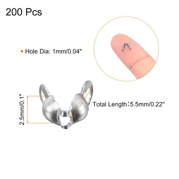 200Pcs Metal Open Bead Tips Knot Covers Jewelry Making Calotte End Cap