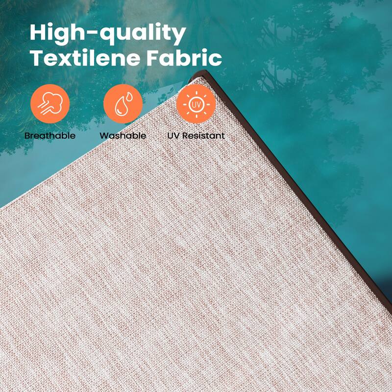 Pellebant 2PCS Patio Aluminum Adjustable Chaise Lounge Chair