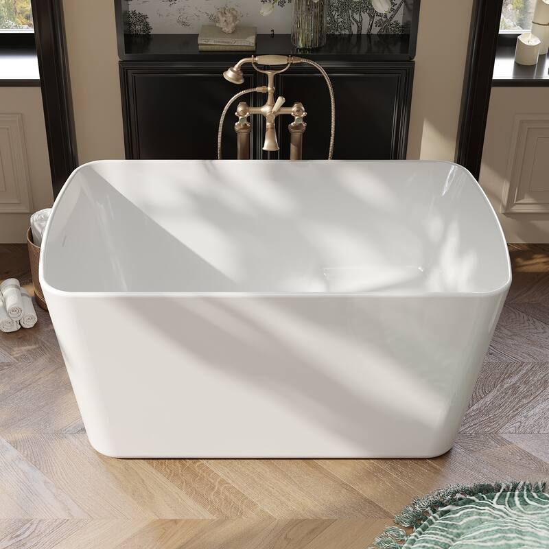 ABRUZZO Acrylic Freestanding Soaking Bathtub with Seat