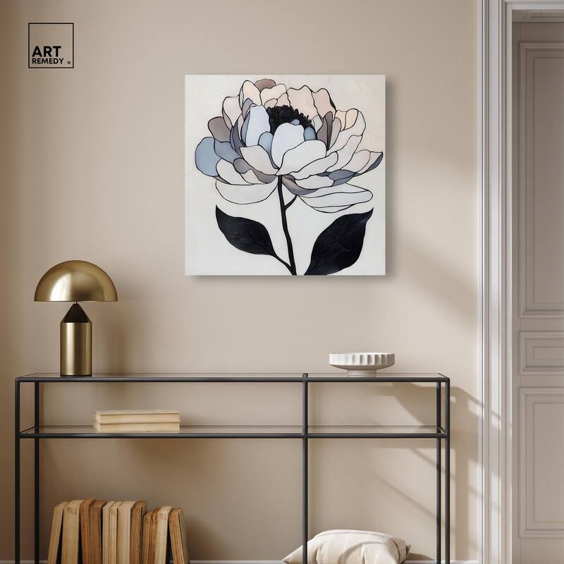 Gray Scale Flower II Canvas by Art Remedy, Gallery Wrapped