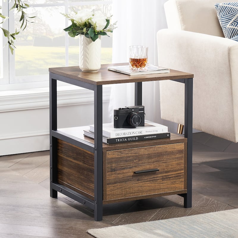 Taomika 3-Pieces Bed Frame and Modern Nightstands Sets