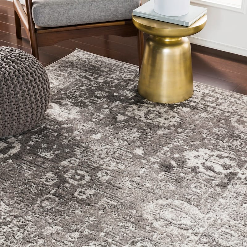 Livabliss Reimes Distressed Traditional Area Rug - Charcoal - 7'10" x 10'3"
