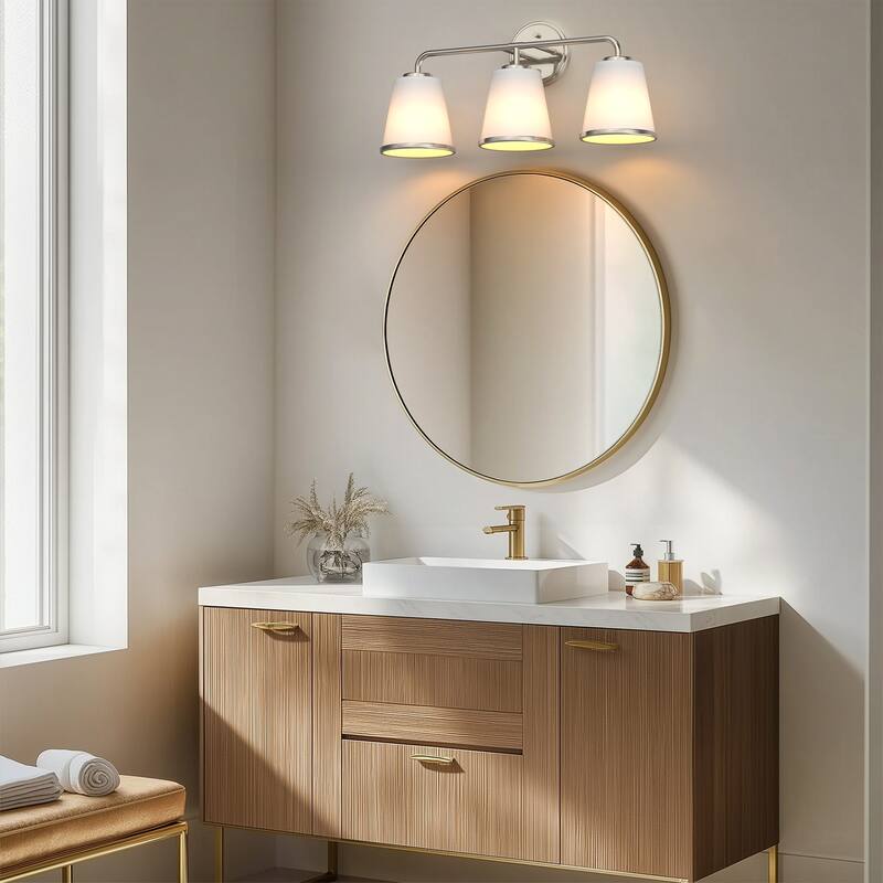 YANSUN Modern 3-Light Wall Light Fixture for Vanities, Bathrooms