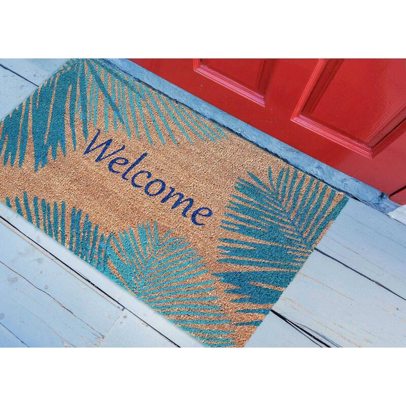 Liora Manne Natura Palm Border Outdoor Mat Green 18"X30"