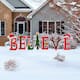 Glitzhome Set of 7 "BELIEVE" or "WELCOME" Yard Stake or Wall Decor (2 Functions) - BELIEVE
