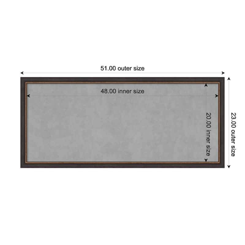 Amanti Art Ashton Black Framed Magnetic Board - Board Size 48x20