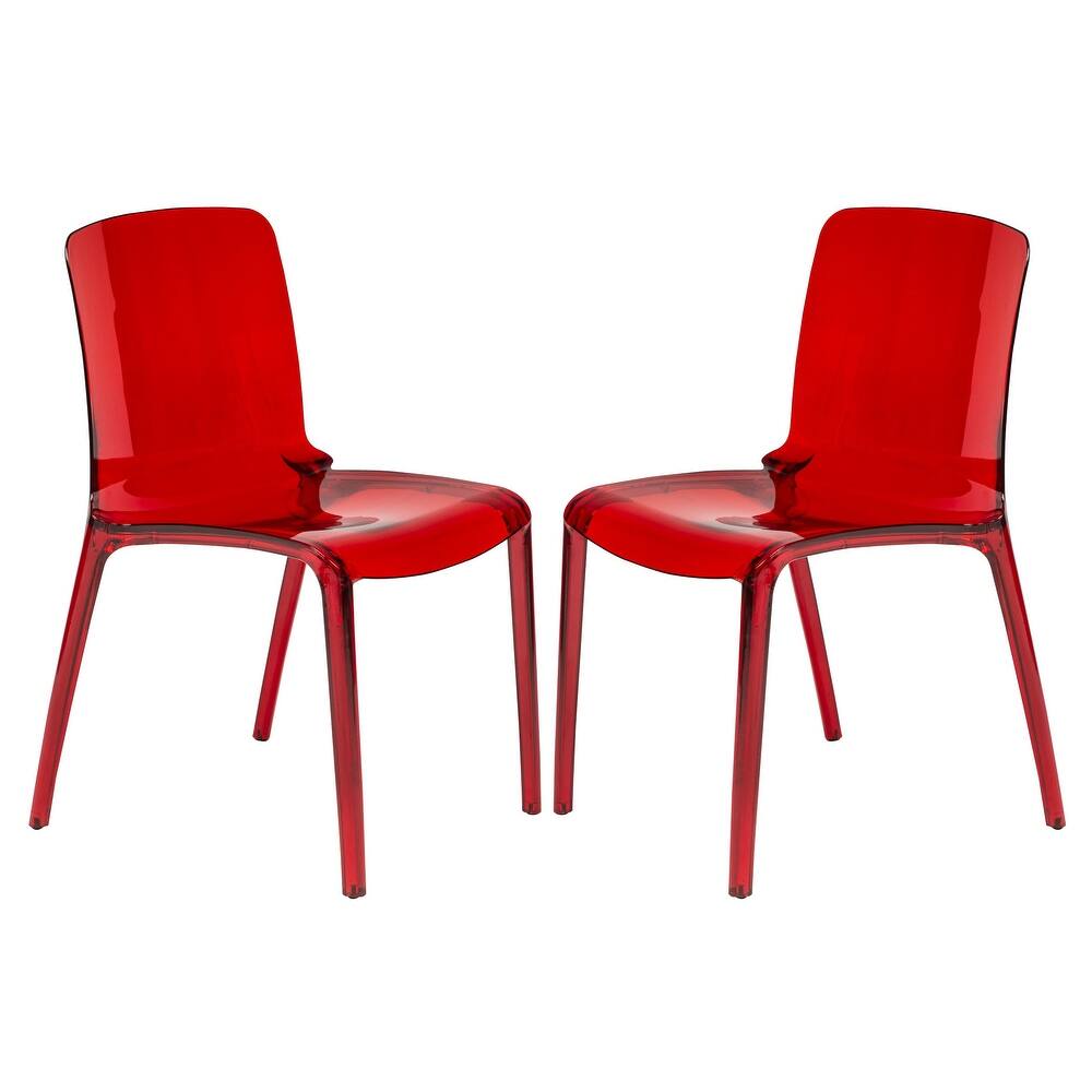 Murray Series Modern Stackable Acrylic Dining Chair with Transparent Design Accent Side Chair for Home & Kitchen (Set of 2)