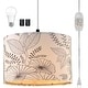 preview thumbnail 1 of 5, 15 ft clear cord hanging light flower pendant light linen fabric kitchen island light