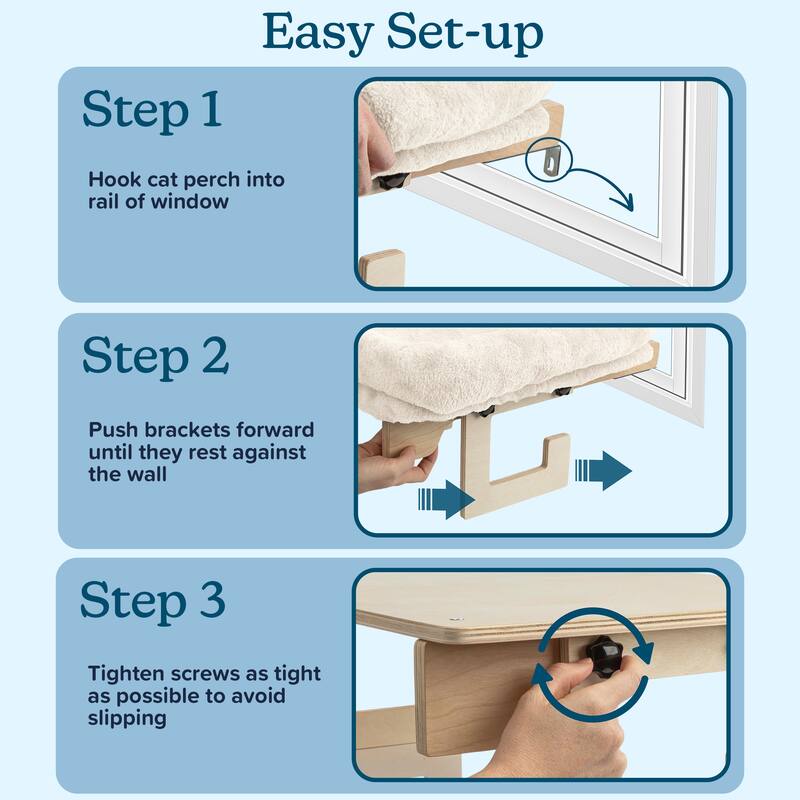PETMAKER Cat Bed for Window Sill - Cat Window Perch with Bolster