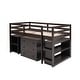 preview thumbnail 24 of 49, Low Study Twin Loft Bed with Cabinet and Rolling Portable Desk, White