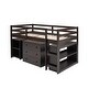 preview thumbnail 16 of 50, Multiple Functions Low Loft Bed with Cabinet, Shelves and Rolling Portable Desk