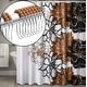 preview thumbnail 1 of 2, 72" x 72" - Brown Floral Fabric Textured Glam luxury Shower Curtain With 12 Metal Roller Ball Hooks 72" x 72"