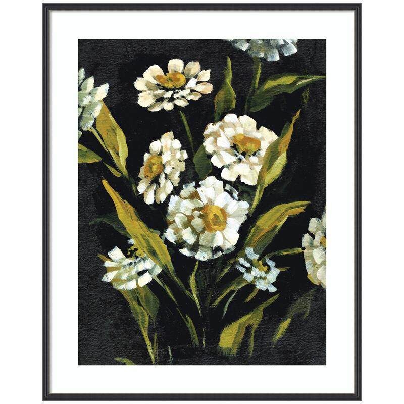 Kate and Laurel Framed Art Moody Floral 1 by Annie Quigley - 33x41 - Black