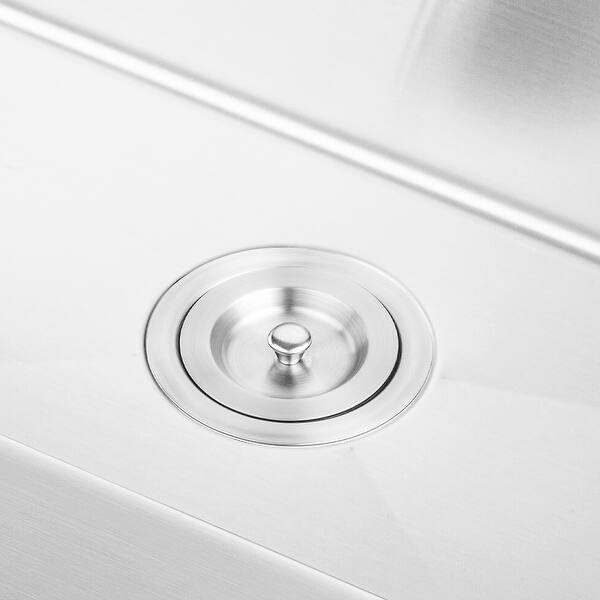 3 1 2 In Kitchen Sink Drain Assembly In Stainless Steel With Basket Strainer And Cover