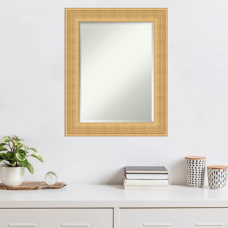 Trellis Beveled Wood Framed Wall Mirror - Trellis Gold