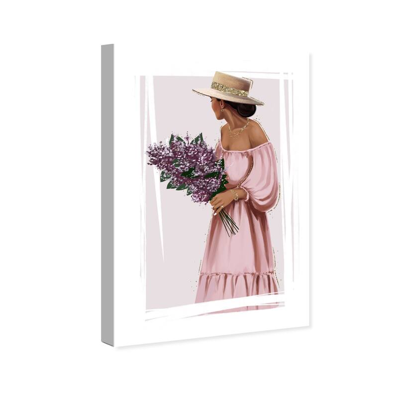 Wynwood Studio Fashion and Glam Purple Bouquet Simple Pink and Modern & Contemporary Wall Art Canvas Print