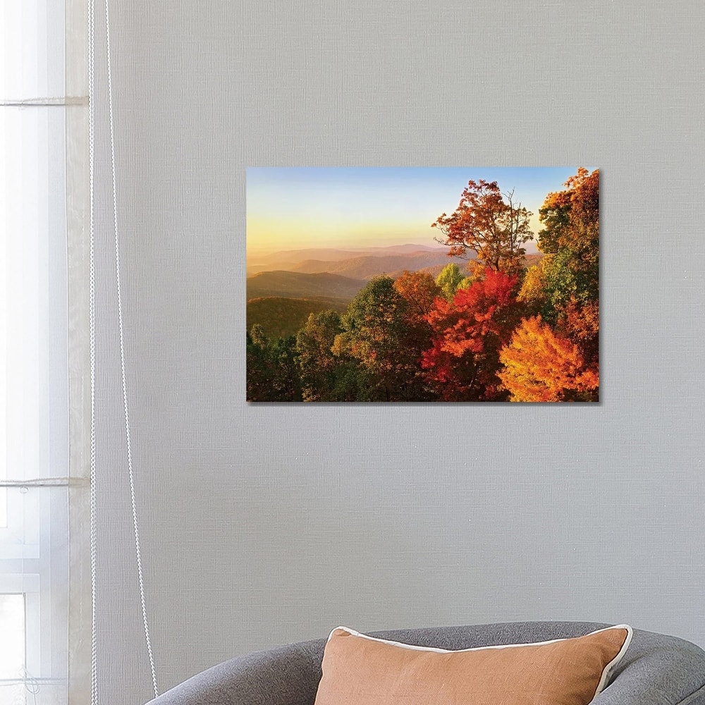 iCanvas "Blue Ridge Mountains From Bluff Mountain Overlook, North Carolina" by Tim Fitzharris Canvas Print