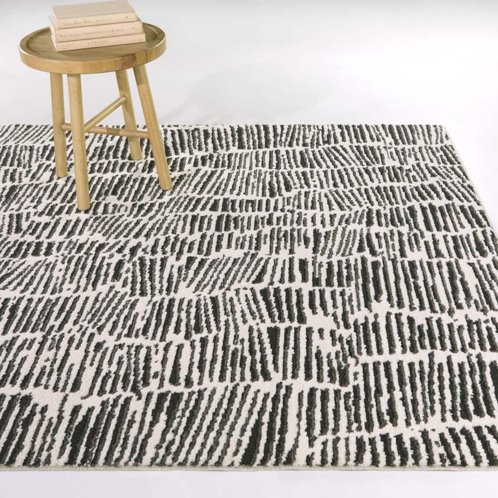 Kuzman Modern Textured Stripe Area Rug