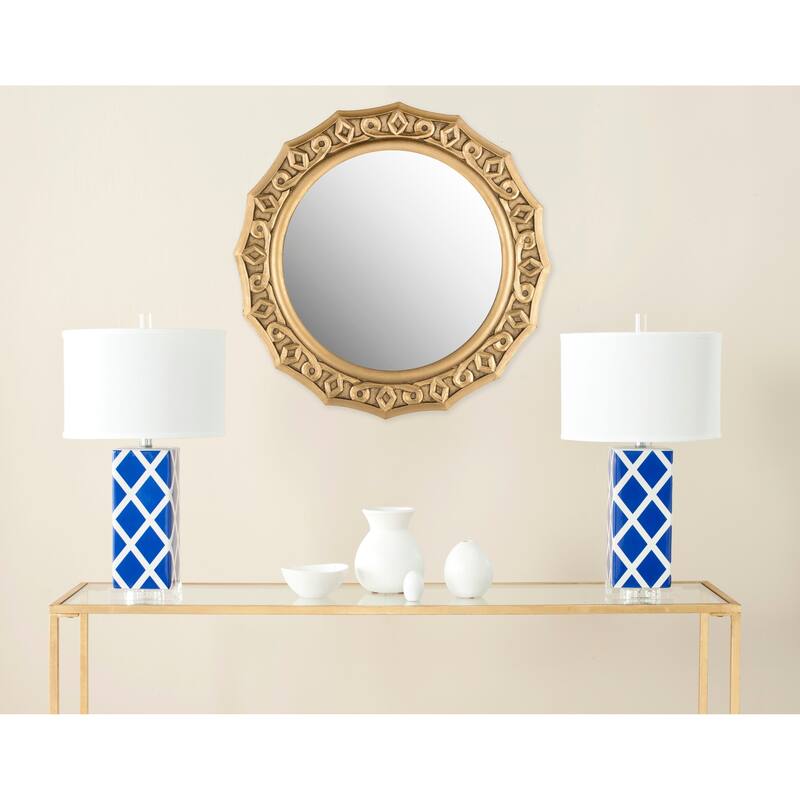 SAFAVIEH Janay Lace Gold 25-inch Round Decorative Mirror - 25" x 25" x 0.8" - 25Wx1Dx25H