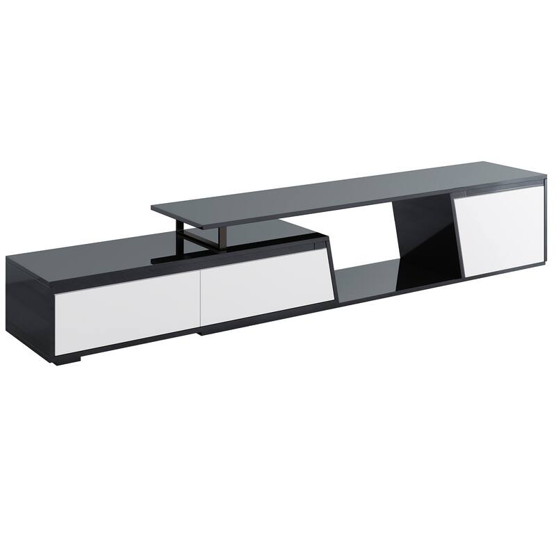 Rectangle Extendable TV Stand with 2 Drawers