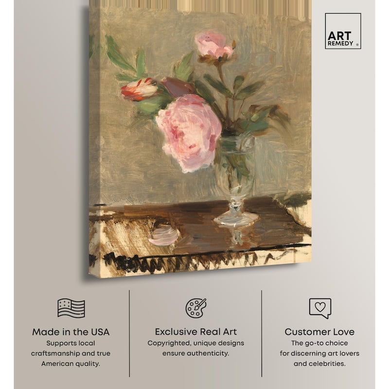Moristot Peony Canvas by Art Remedy, Gallery Wrapped