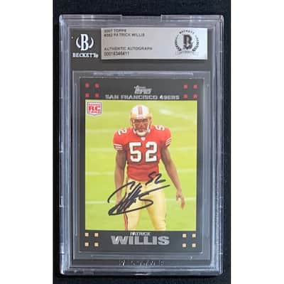 Patrick Willis 2007 Topps Signed Football Rookie Card #362 Auto Beckett - 8'6" x 11'6"