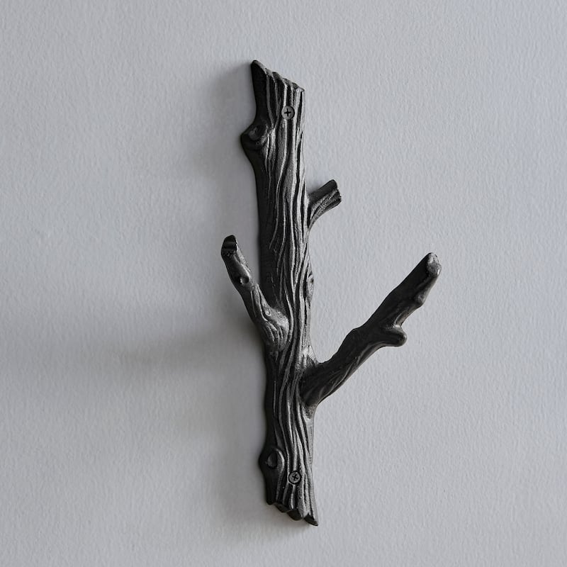 Danya B. Cast Iron Tree Branch Double Wall Mount Coat Hooks (Set of 2)