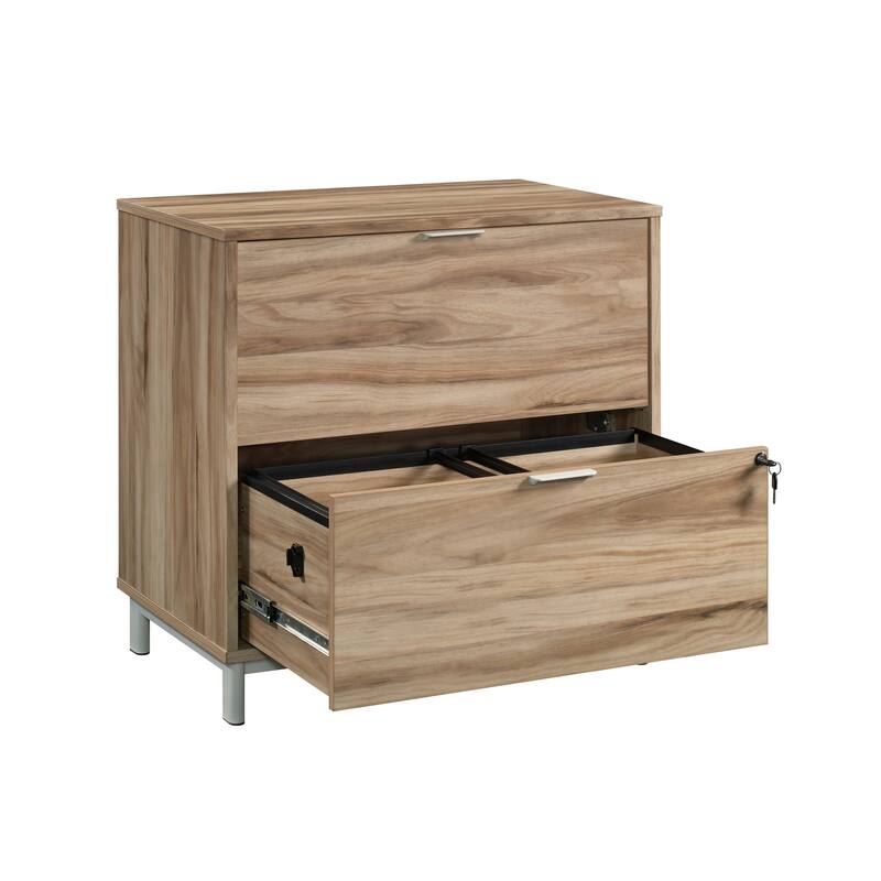 Wood Lateral File with Contemporary Style, Acacia