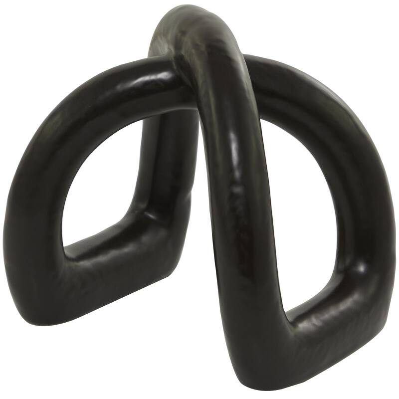 CosmoLiving by Cosmopolitan Black Porcelain Ceramic Arched Abstract Decorative Sculpture