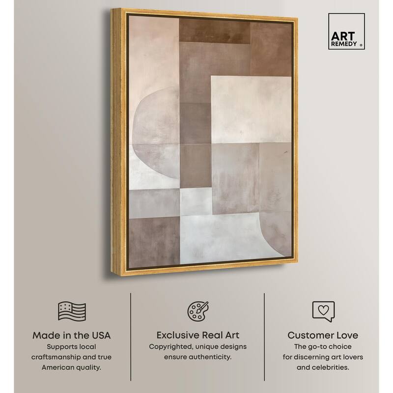 Neutral Tone Blocks II Canvas by Art Remedy