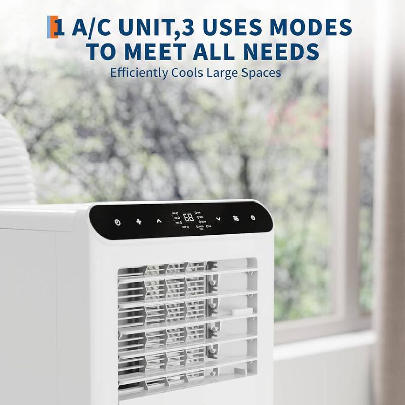 10000 BTU 4 in 1 Portable Air Conditioner for Rooms up to 450 Sq.Ft. with Heater - N/A