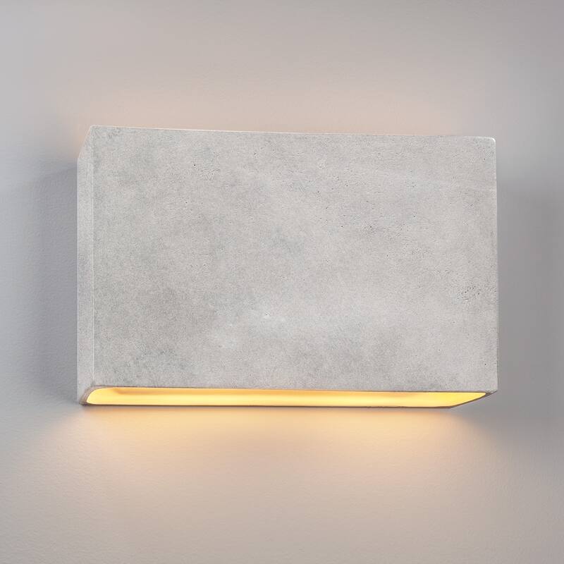 Carbon Loft Maeve 16-inch ADA Concrete Open Top and Bottom Rectangle Wall Sconce