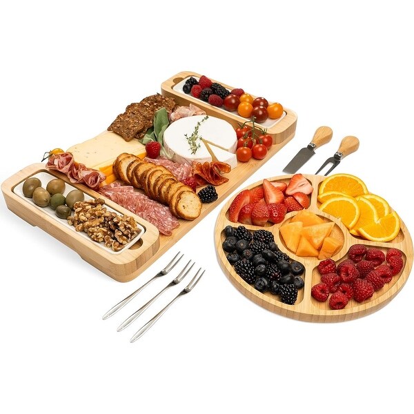 Charcuterie Board Gift Set - Cheese Board & Serving Tray, Large