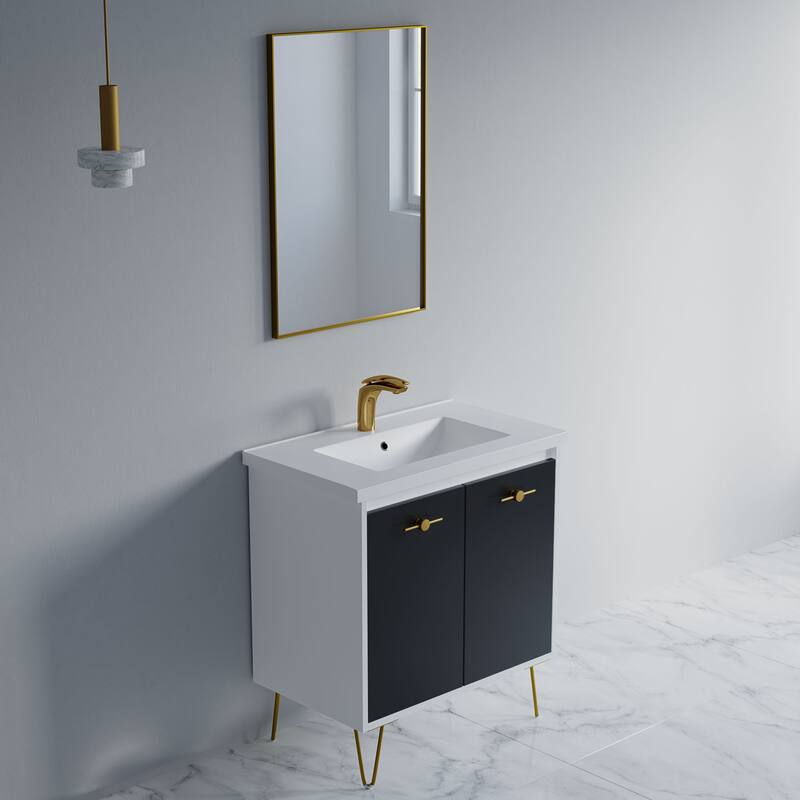 Kennan 30" Single Bathroom Vanity Set with V Legs