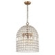preview thumbnail 11 of 53, Vintage Glam Crystal Bird Cage Lantern Chandelier - Distressed Brass