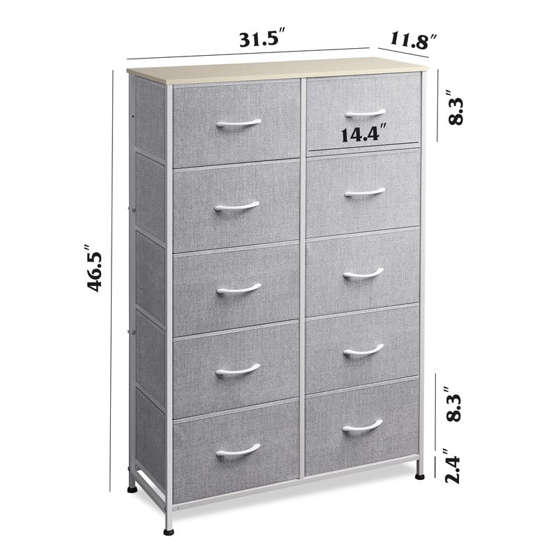 Tall Dresser for Bedroom with 10 Drawers