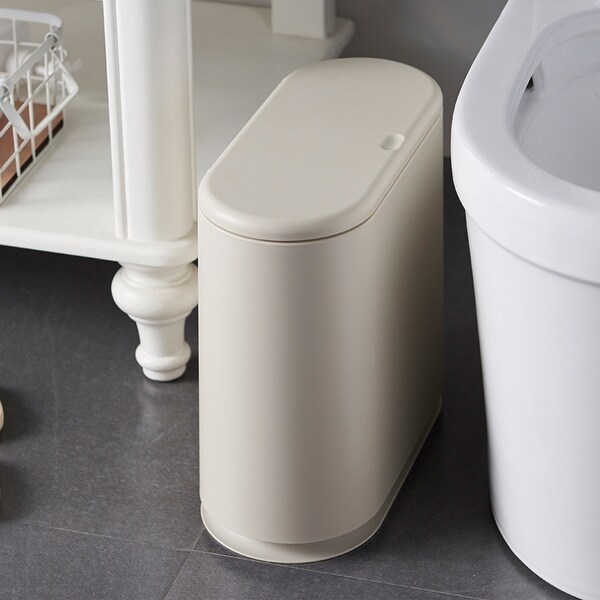 HANAMYA 2.4 Gallon Slim Trash Can with Press Top Lid - On Sale