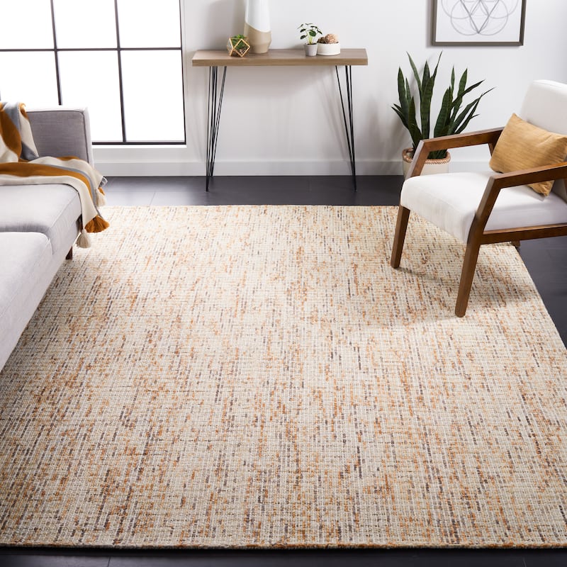 SAFAVIEH Handmade Abstract Lottie Modern Wool Rug - 10' Square - Gold/Blue - Square