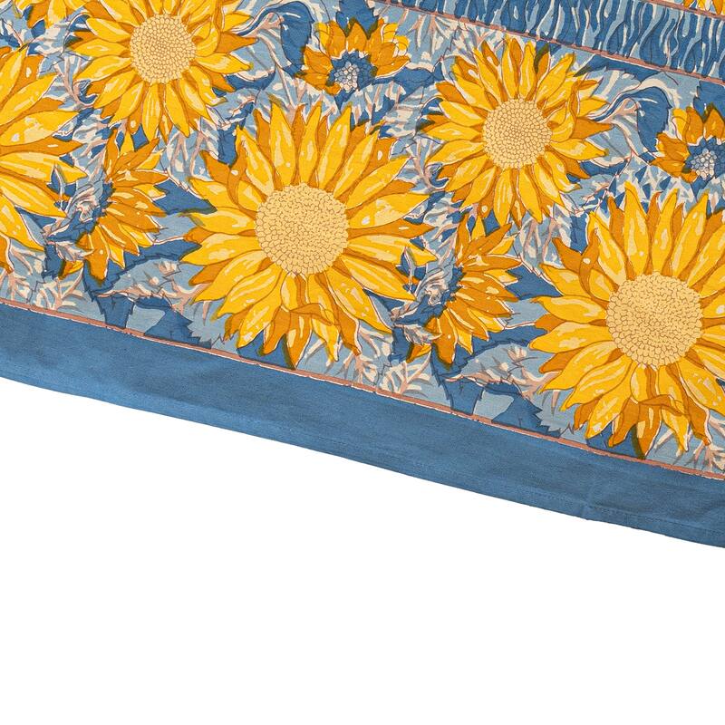 Couleur Nature Sunflower Tablecloth - Yellow/Blue