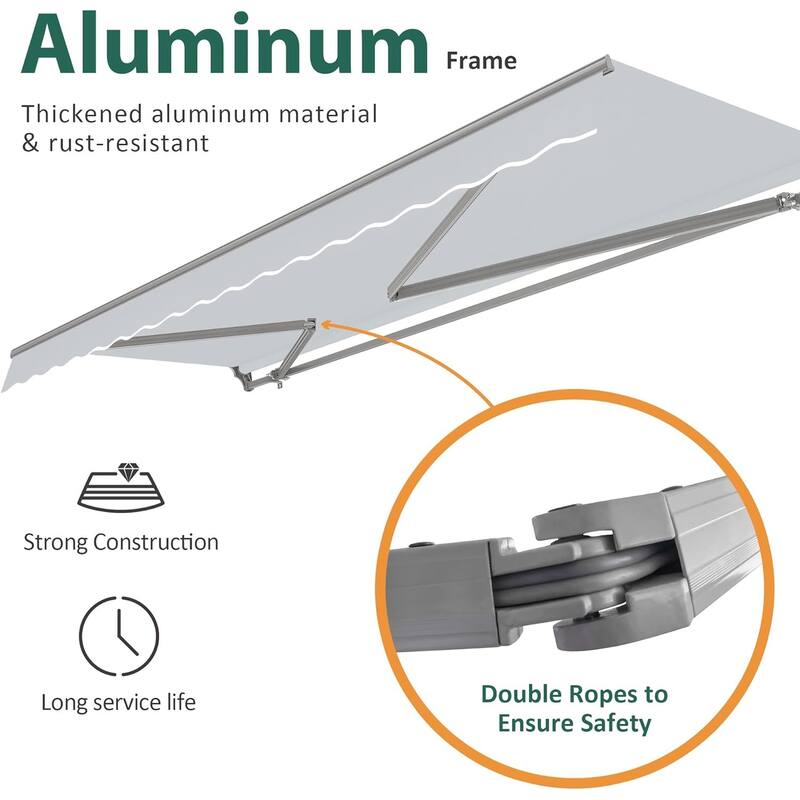 MCombo Patio Awning 8x7 Feet Sunshade Canopy for Manual Retractable Awnings