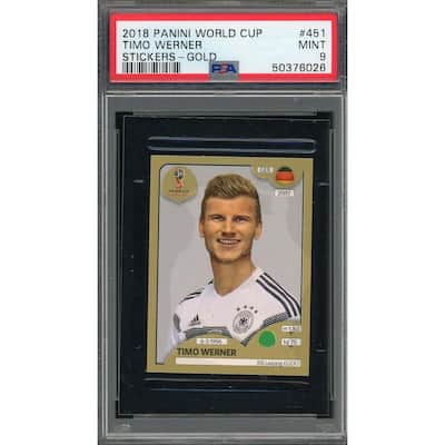 Timo Werner 2018 Panini World Cup Gold Stickers Card #451 PSA 9 - 8'6" x 11'6"