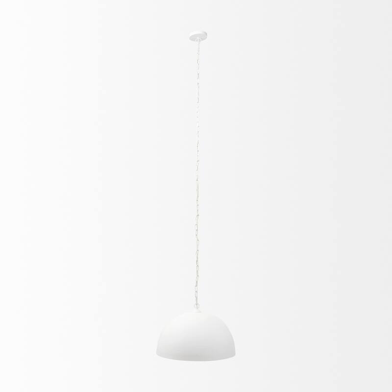 Juniper Matte White And Gold Dome Pendant Light