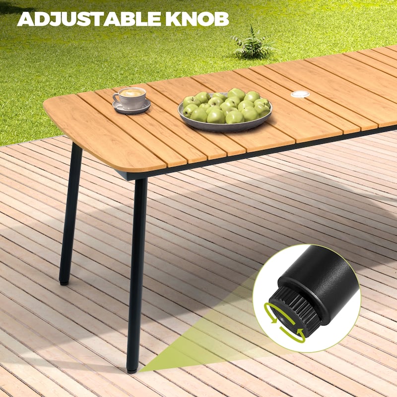 VredHom Outdoor Rectangular Aluminum Dining Table