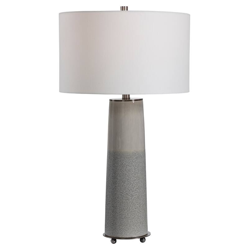 Glaze Sheen Top Tapered Table Lamp with Drum Shade - 30.75" - Gray
