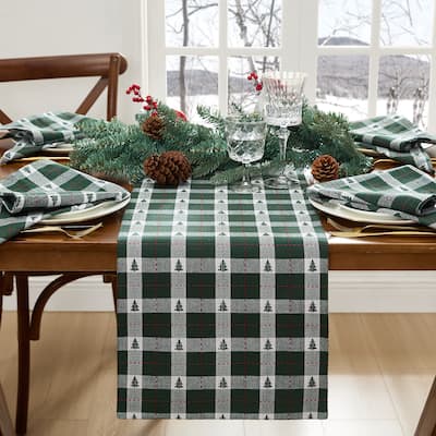Sherwood Tree Dobby Cotton Table Runner - 13x70